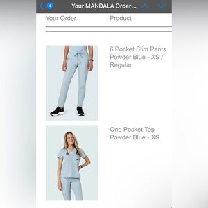 Limited Edition Powder Blue Mandala Scrub Set XS